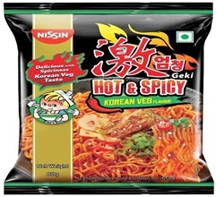 Nissin Geki Hot & Spicy Korean Veg Flavour Noodles 80g