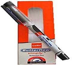 Cello Butterflow Simply Ball Pen Black (Pack of 10)